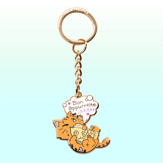 Bon Appurrtite Cat Enamel Keychain